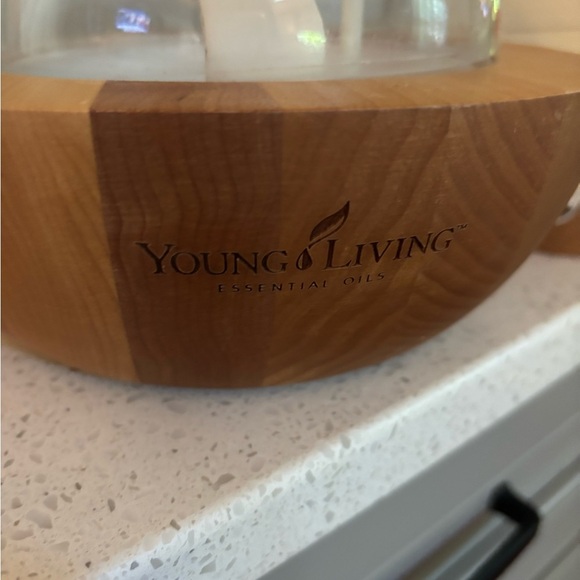 Young Living ARIA Ultrasonic Diffuser Remote LED Lights Spa Music Maple Base - Picture 2 of 4